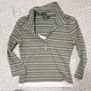 Striped Green Long Sleeve Top